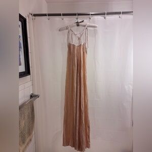 SHEIN Elegant Peach and Cream Maxi Dress